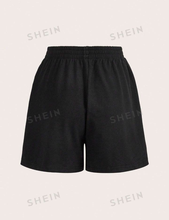 Shein Curve+ rövidnadrág, fekete