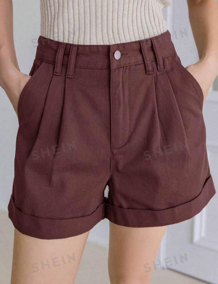 Pantaloni scurți Shein, maro