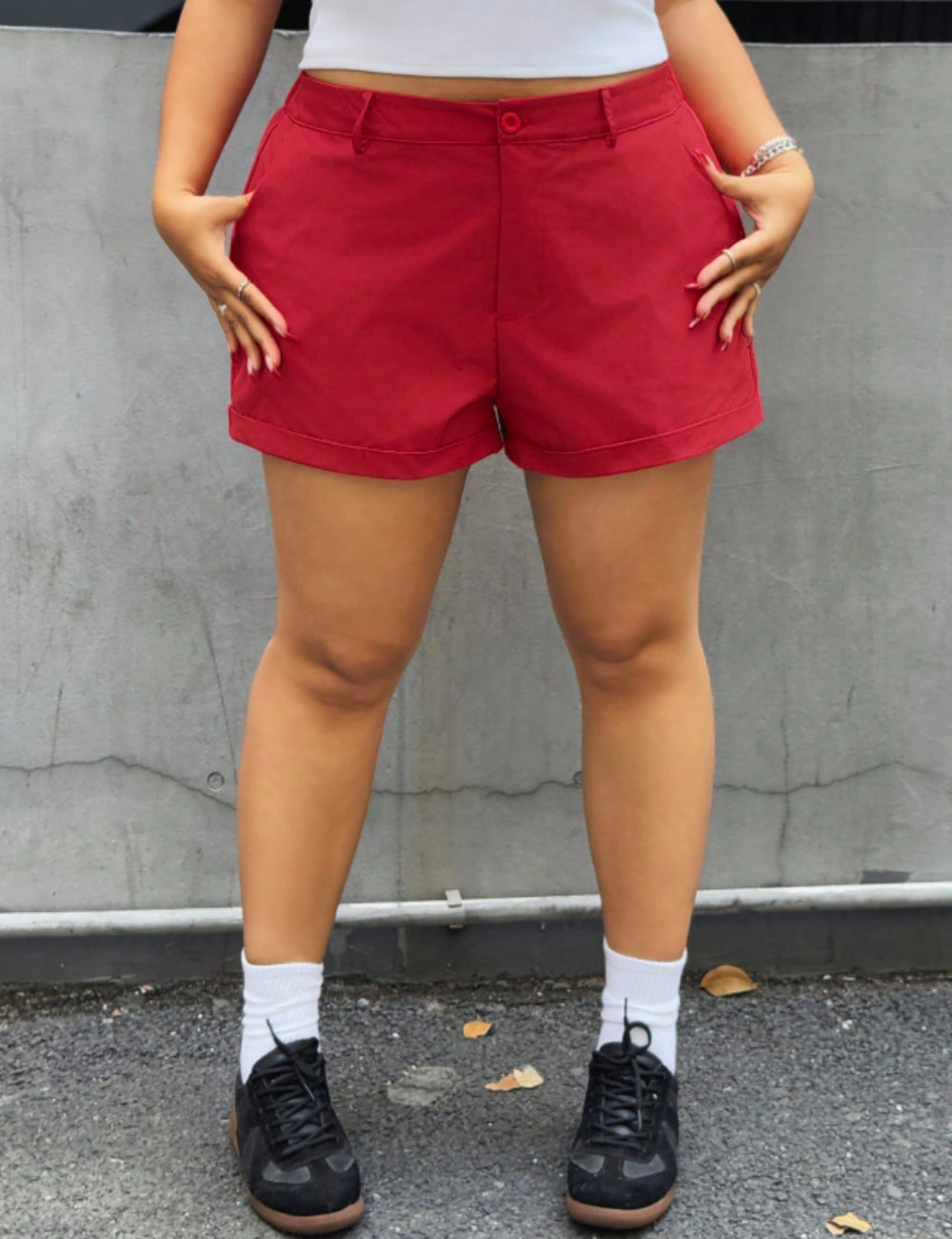 Pantaloni scurți SHEIN, roșu