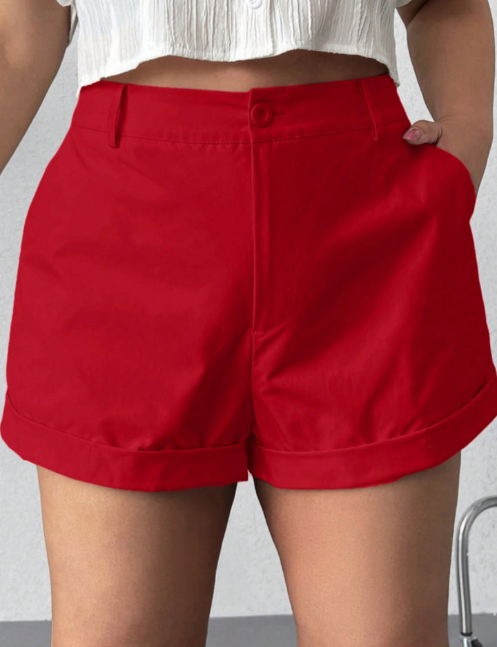Pantaloni scurți SHEIN, roșu