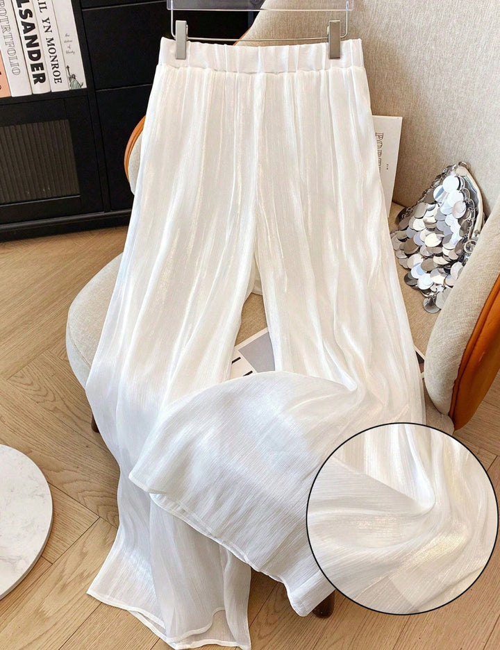 Pantaloni Shein Curve+, alb
