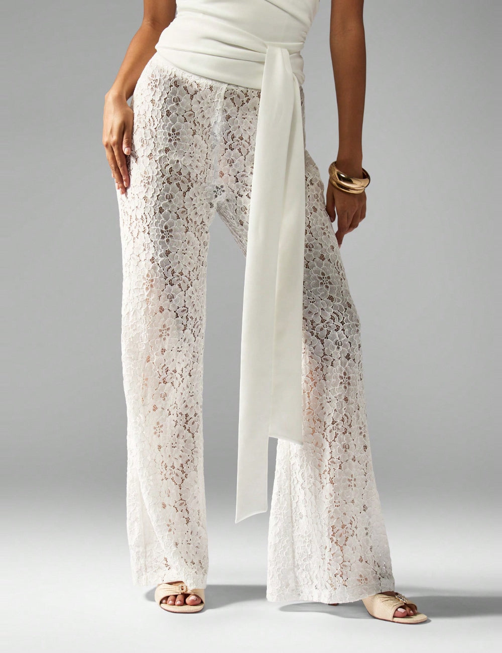 Shein Missguided nadrág, fehér