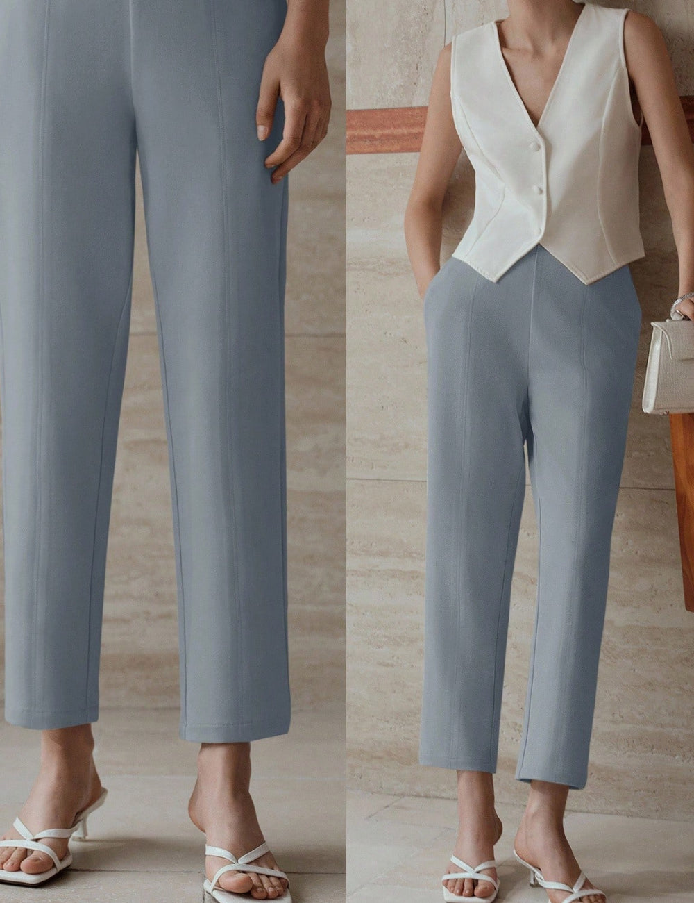 Pantaloni Shein MOTF, albastru