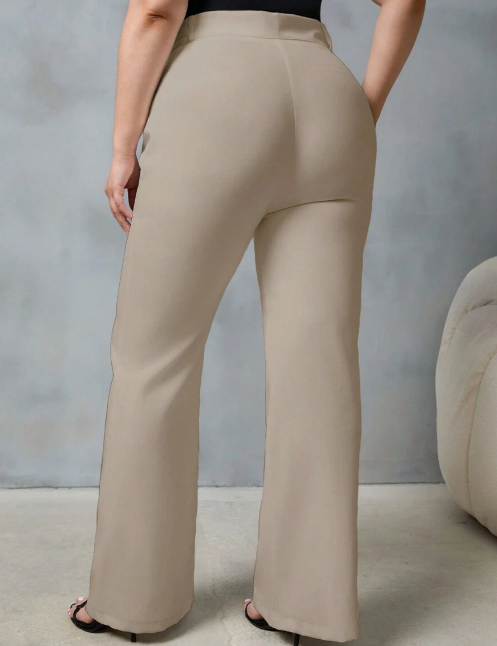 Shein Curve+ nadrág, bézs