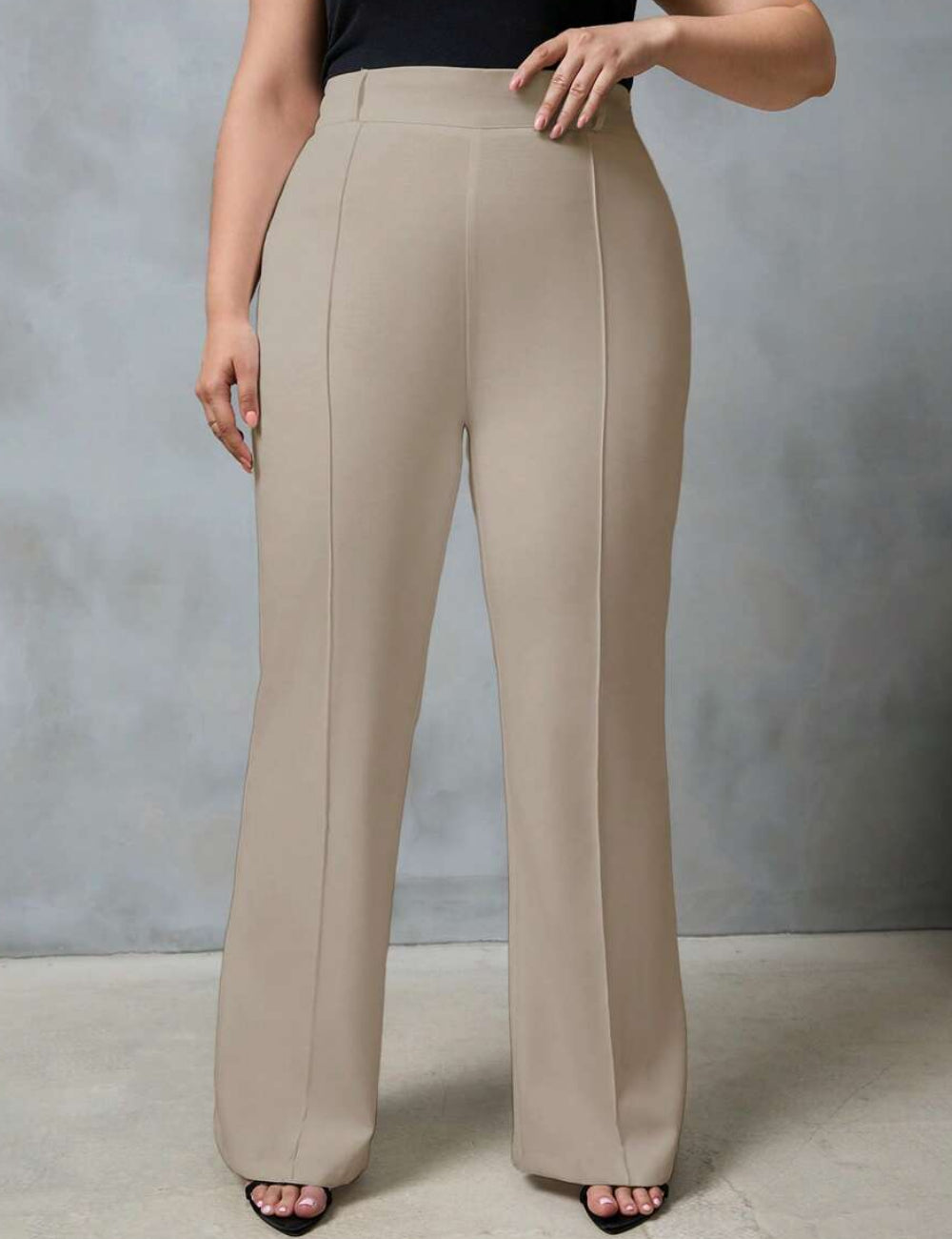 Shein Curve+ nadrág, bézs