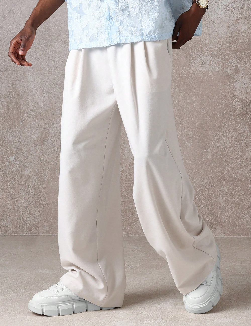 Pantaloni Shein SUMWON, crem