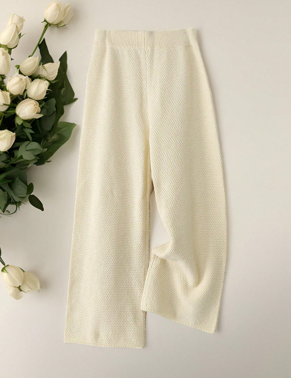 Shein Curve+ nadrág, krém színű