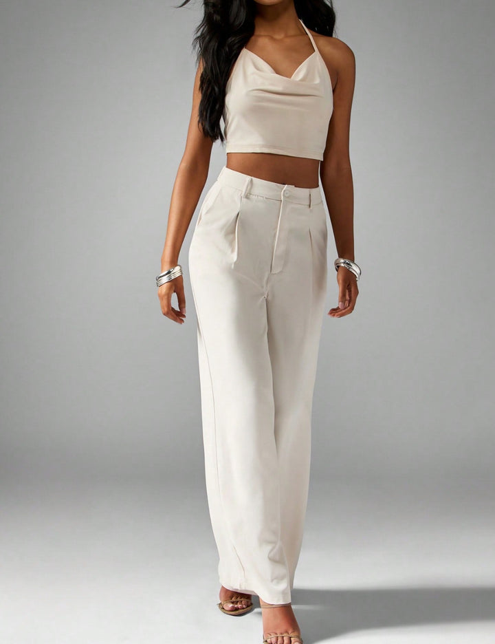 Shein Missguided nadrág, krém
