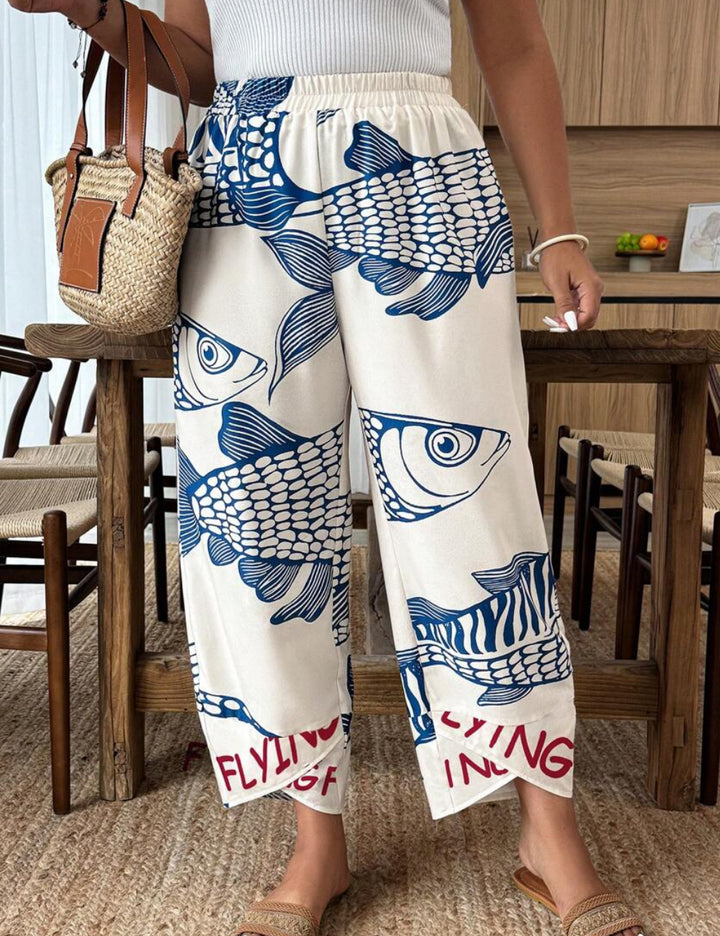 Shein Curve+ nadrág, krém