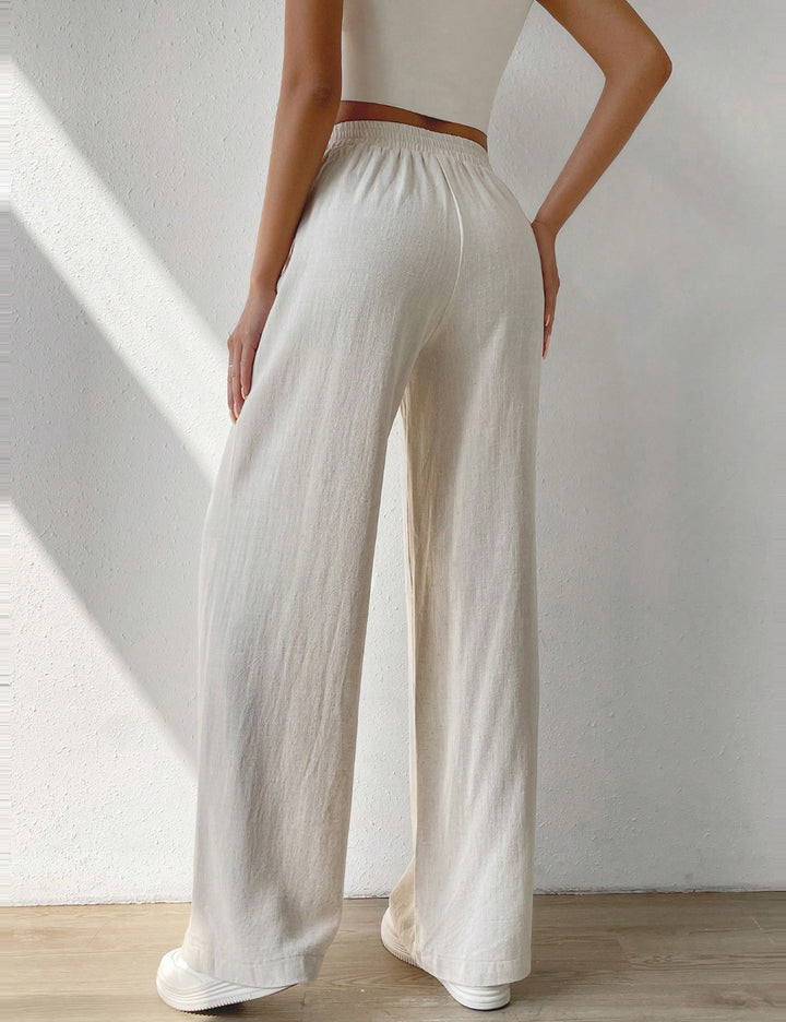 Shein Curve+ nadrág, krém színű