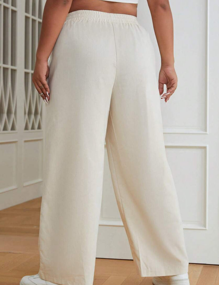 Shein Curve+ nadrág, krém