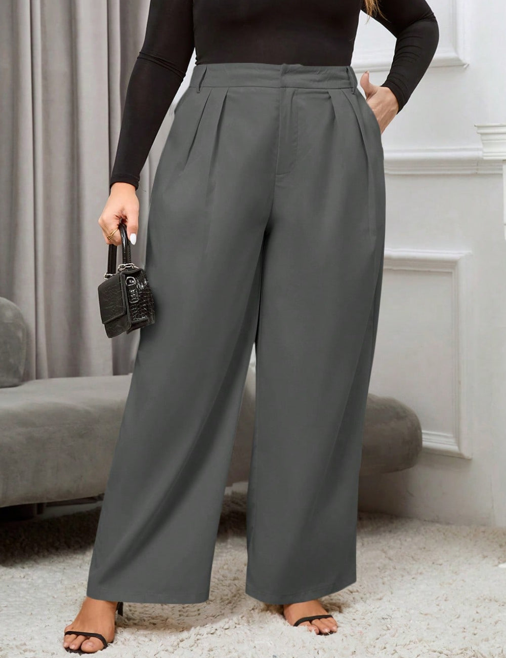 Shein Curve+ nadrág, szürke