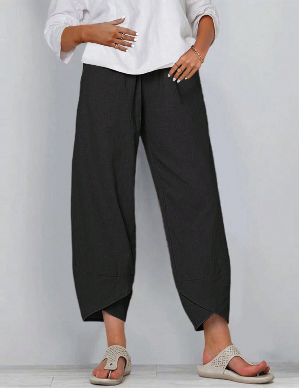 Shein Curve+ nadrág, fekete