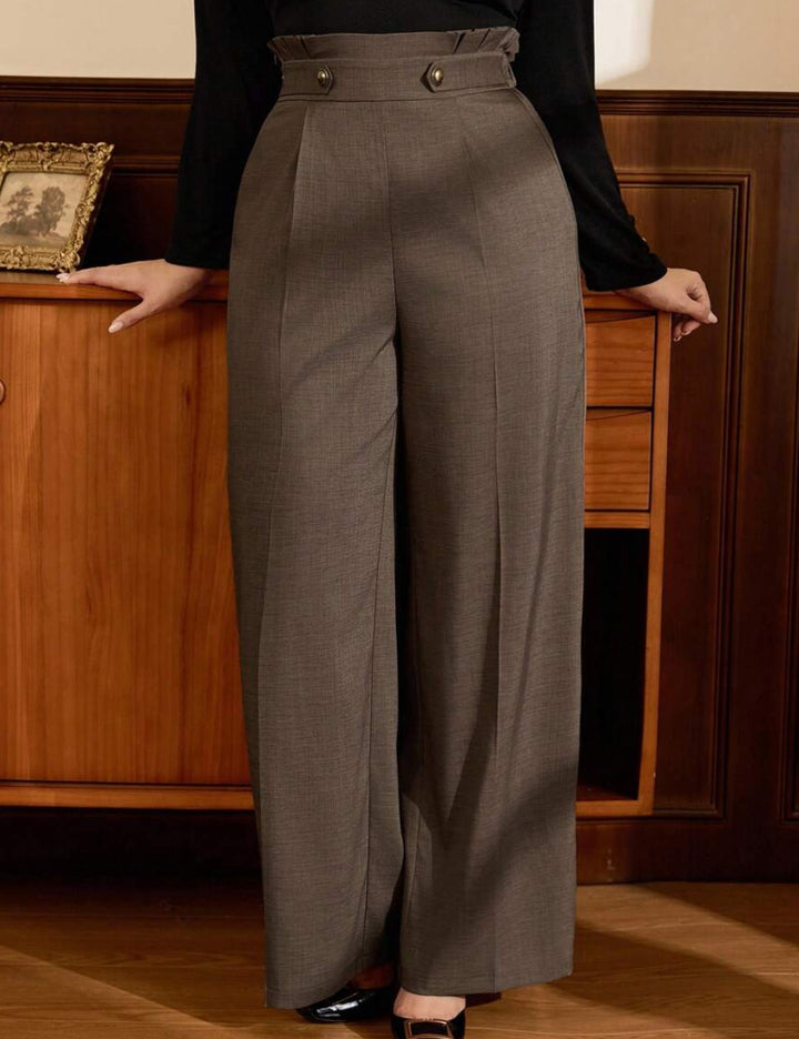 Shein Curve+ nadrág, barna
