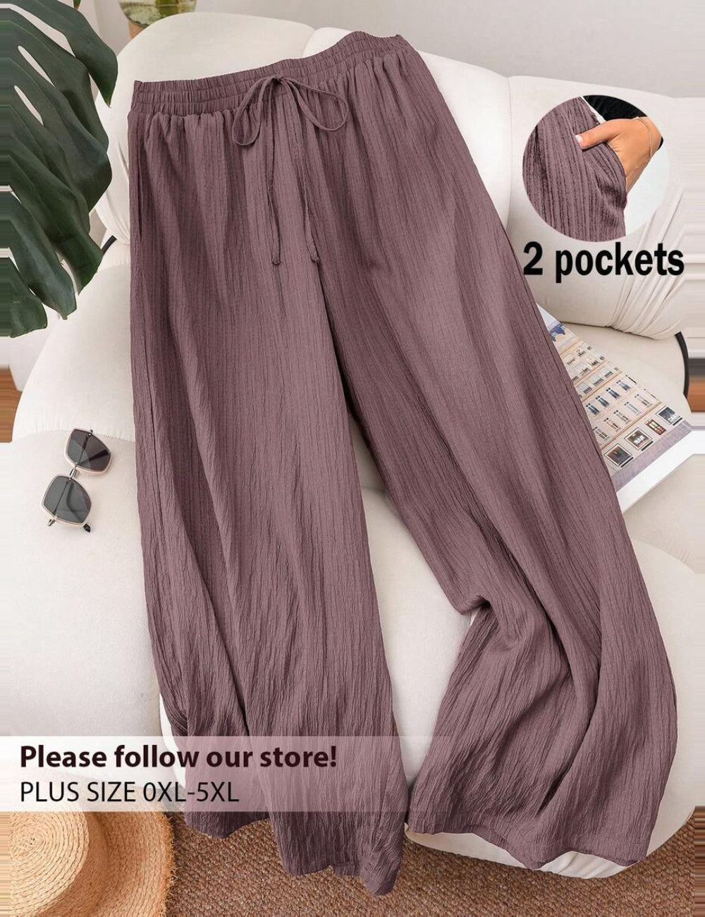 Shein Curve+ nadrág, lila