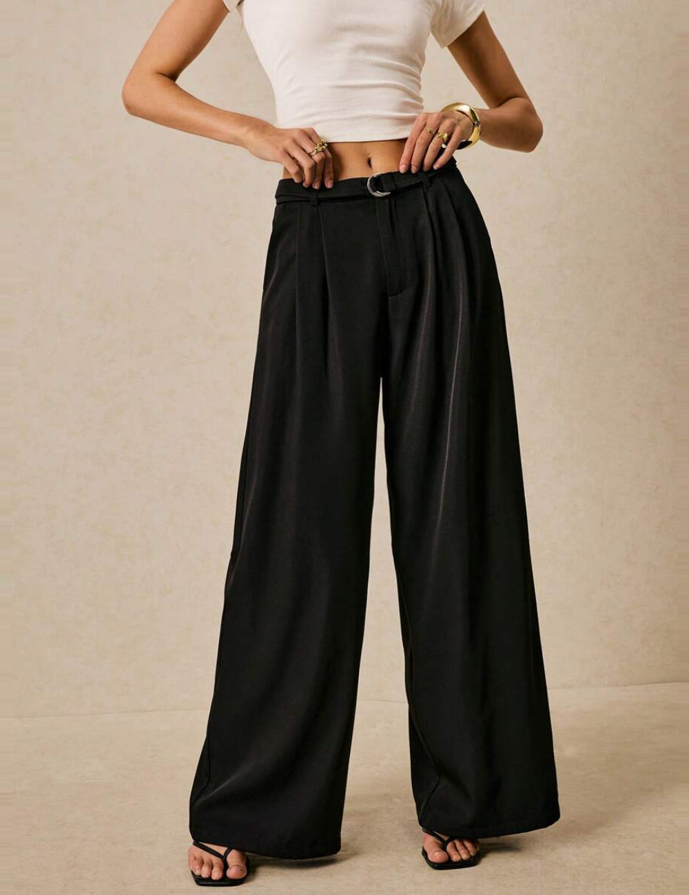 Pantaloni Shein Poéselle, negru