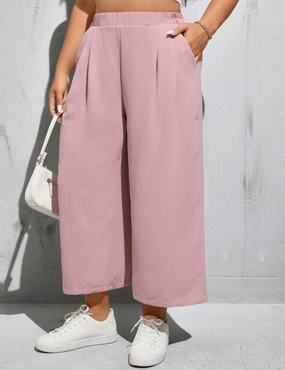 Shein Curve+ nadrág, rózsaszín