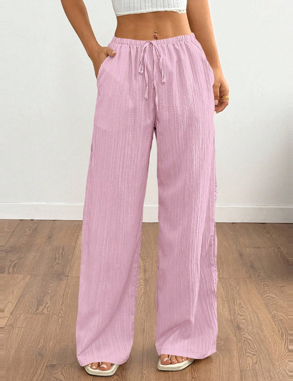 Pantaloni SHEIN, roz