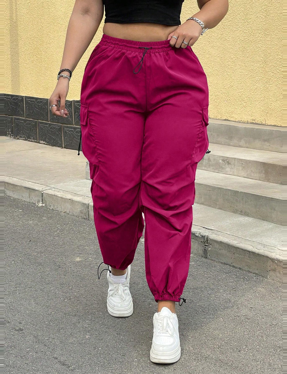 Shein Curve+ nadrág, rózsaszín