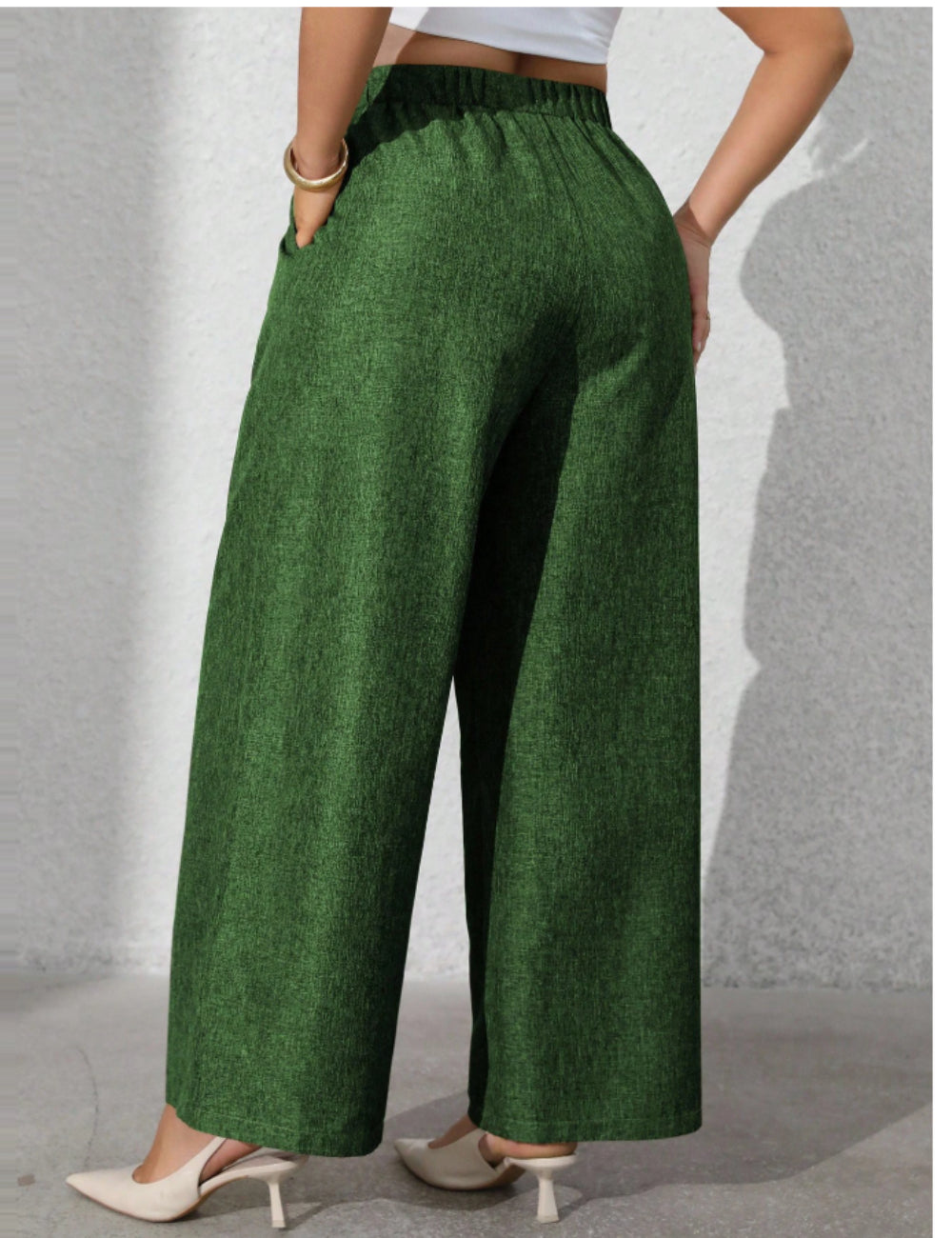 Shein Curve+ nadrág, zöld