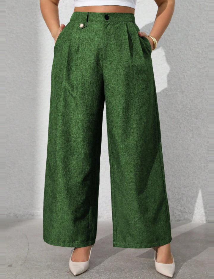 Shein Curve+ nadrág, zöld