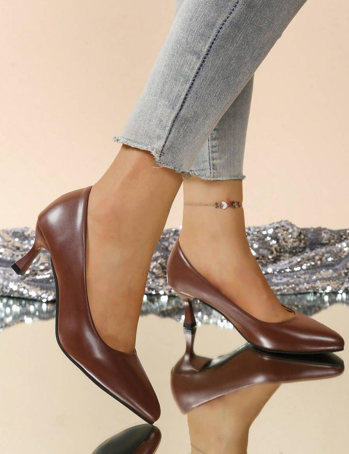 Pantofi cu toc SHEIN, maro