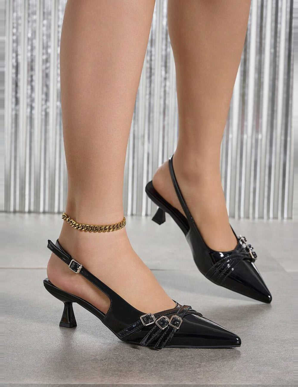 Pantofi cu toc SHEIN, negru