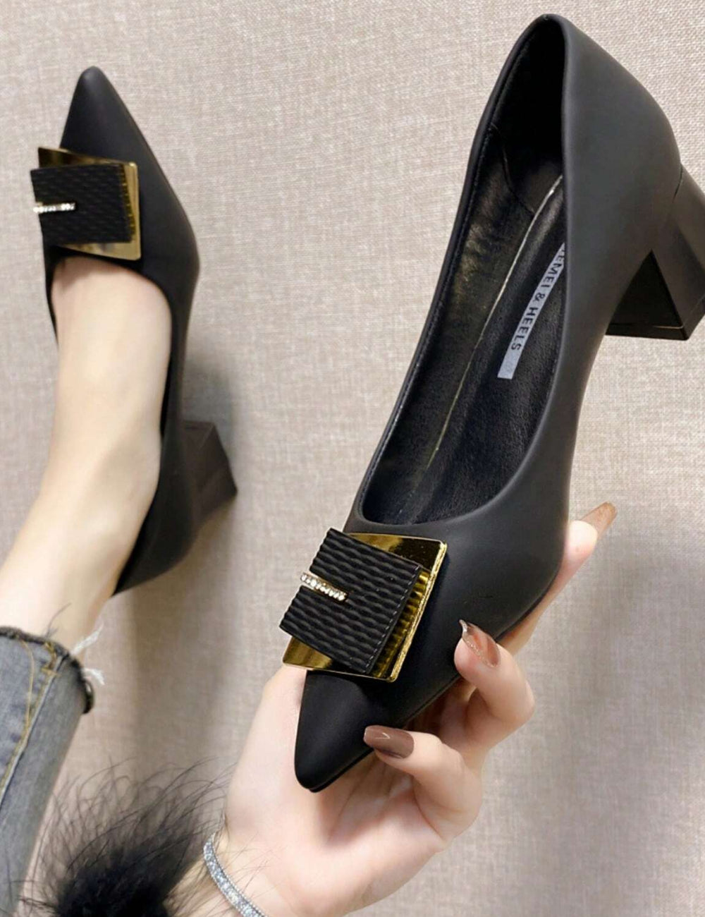 Pantofi cu toc Shein, negru