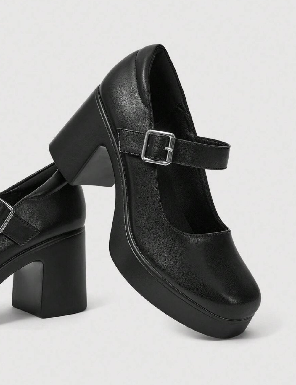 Shein magassarkú cipő, fekete