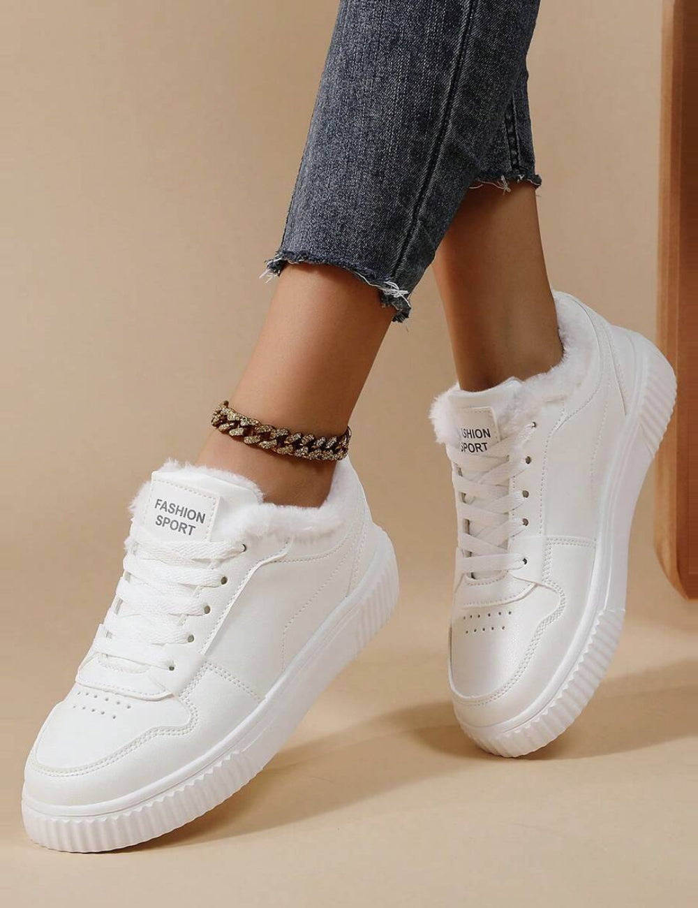 Pantofi Sport Shein, alb