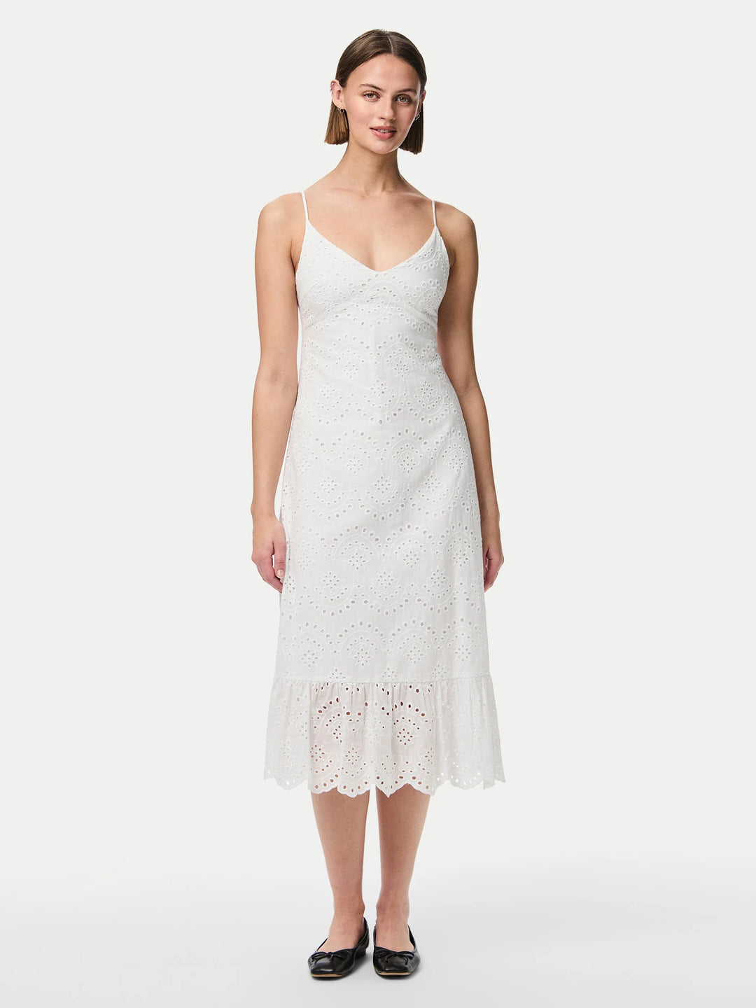 Rochie maxi PIECES, alb