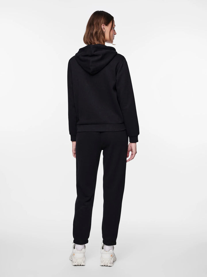 Hanorac cu fermoar PIECES, negru