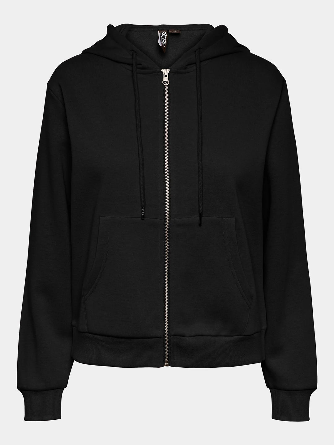 Hanorac cu fermoar PIECES, negru