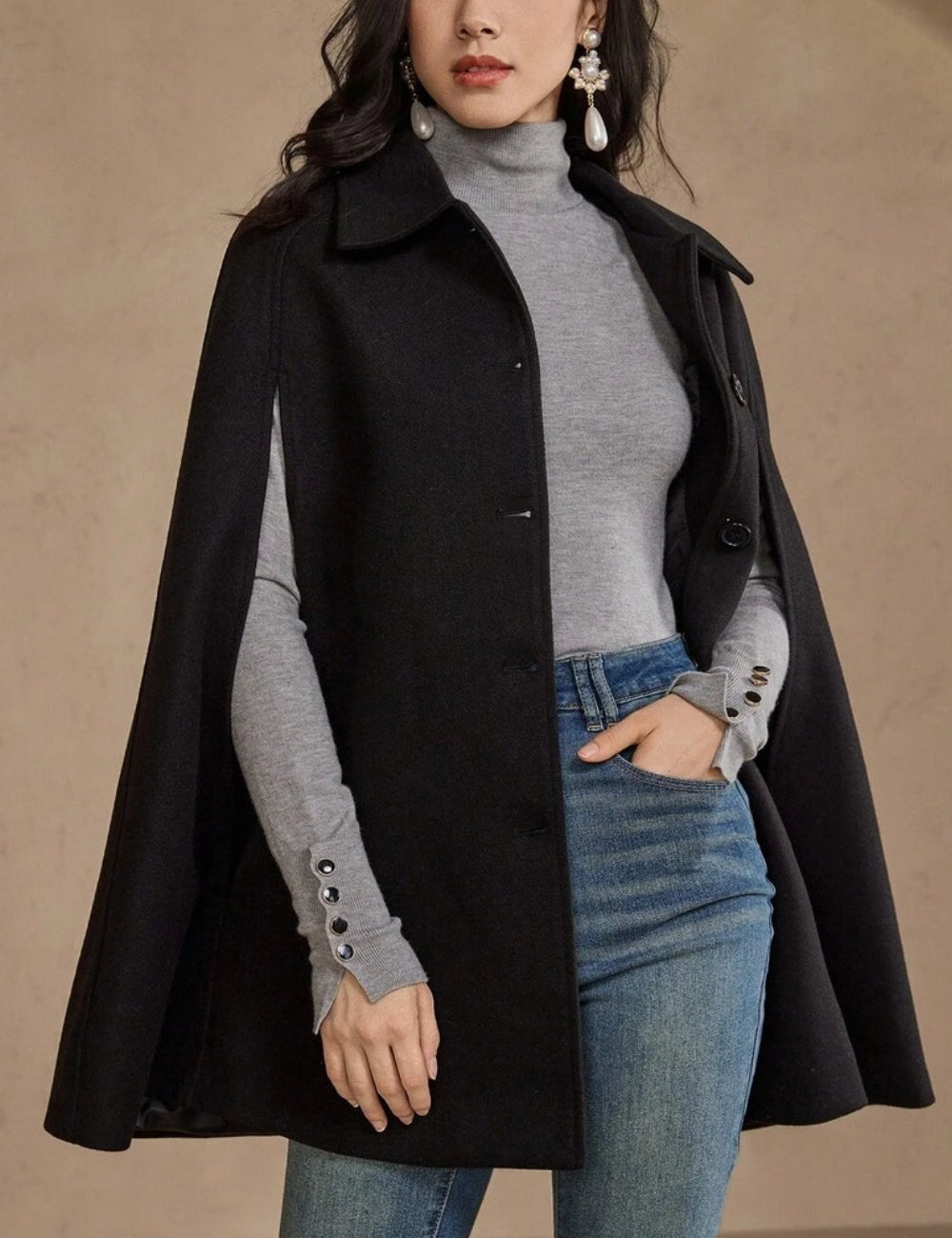 Poncho Shein, negru