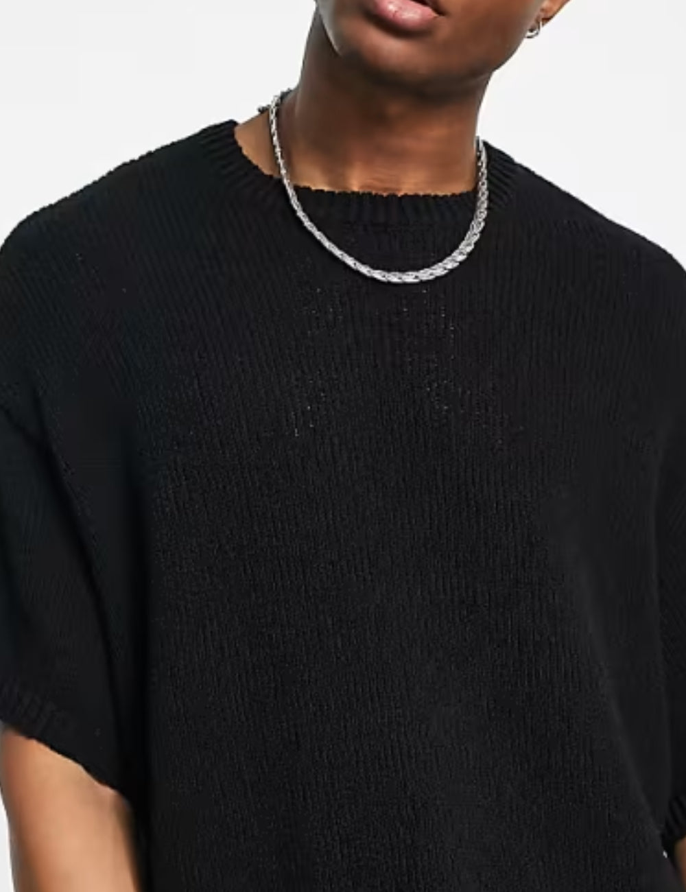 ASOS rövid ujjú pulóver, fekete