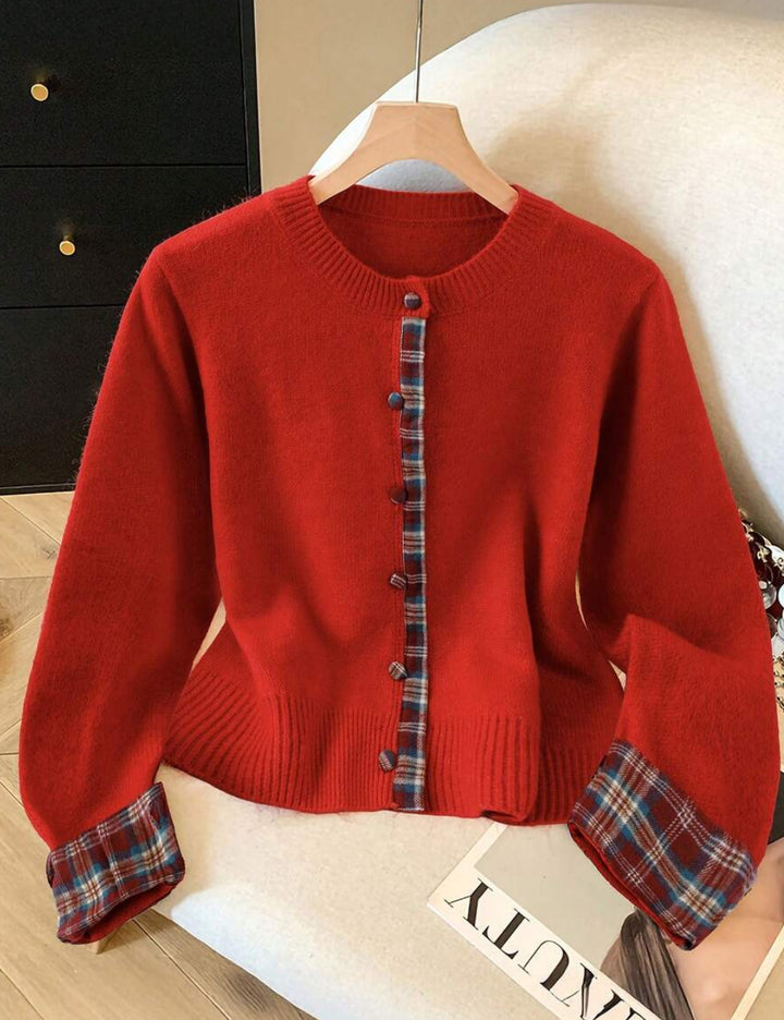 Shein piros gombos pulóver