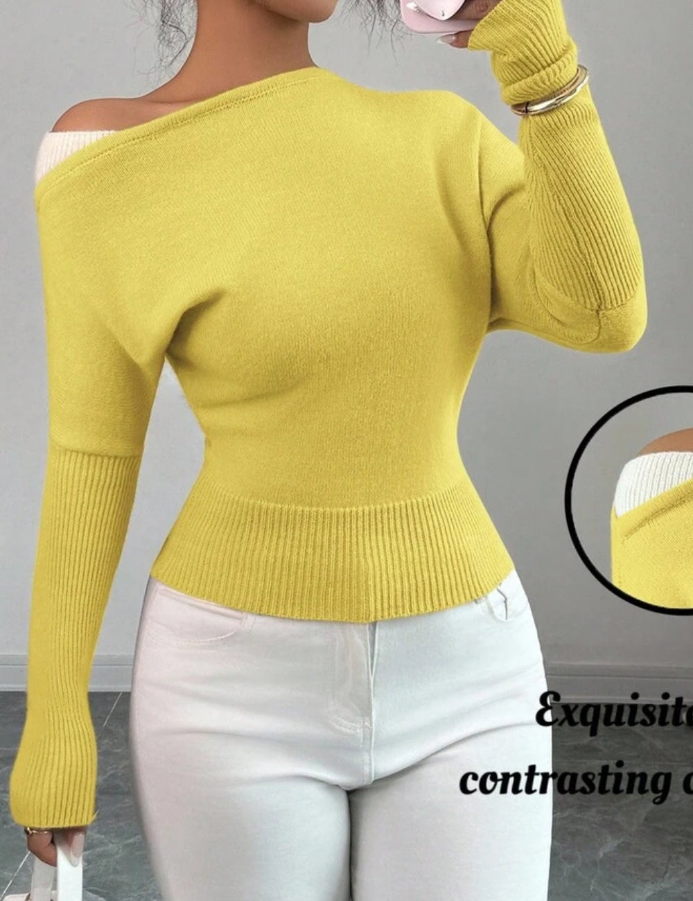 Shein pulóver, sárga