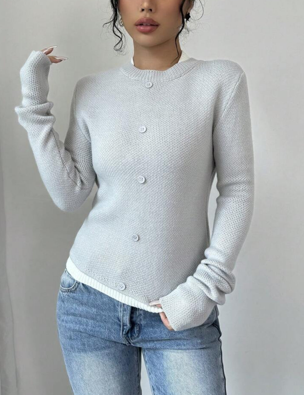Shein pulóver, szürke