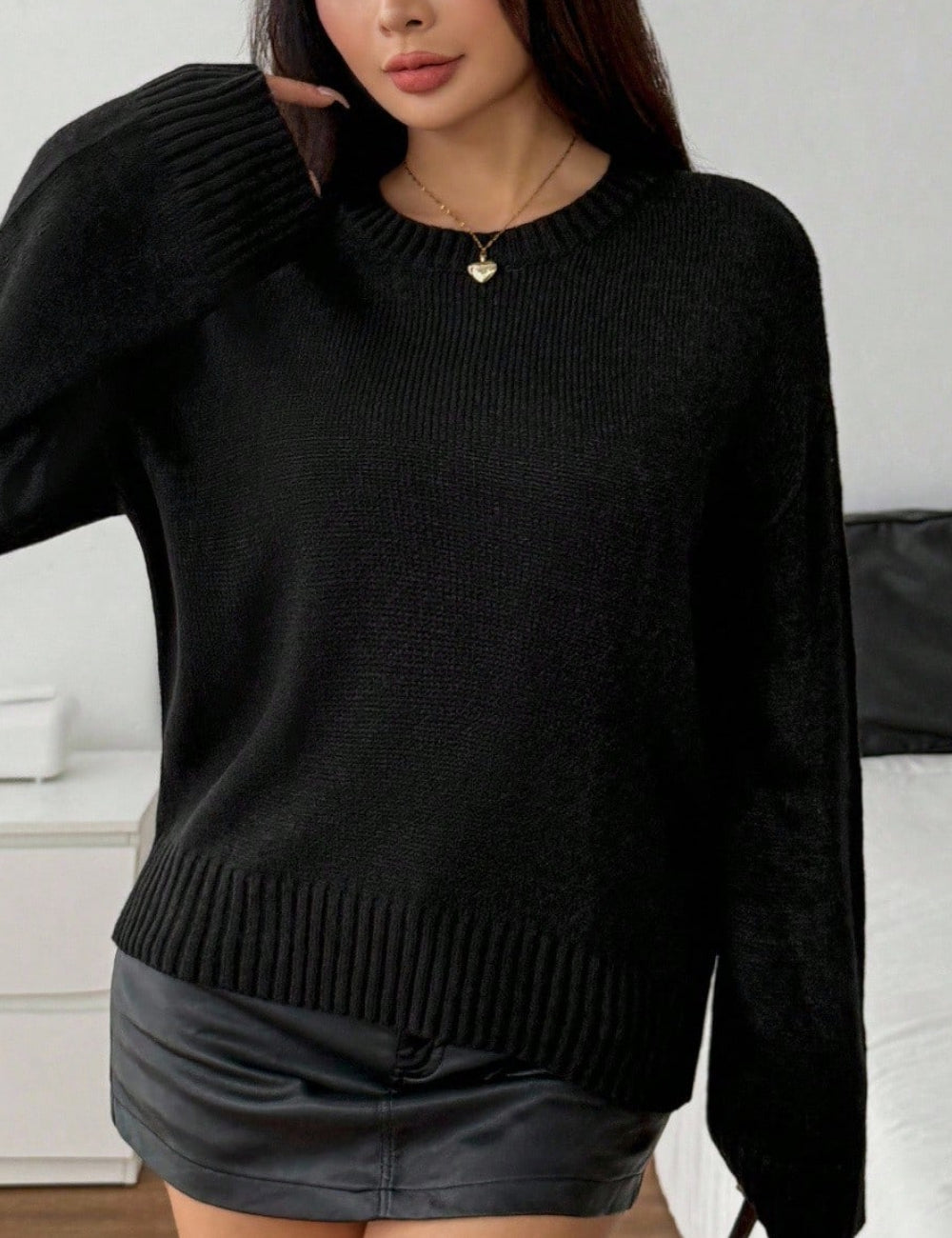 Shein pulóver, fekete
