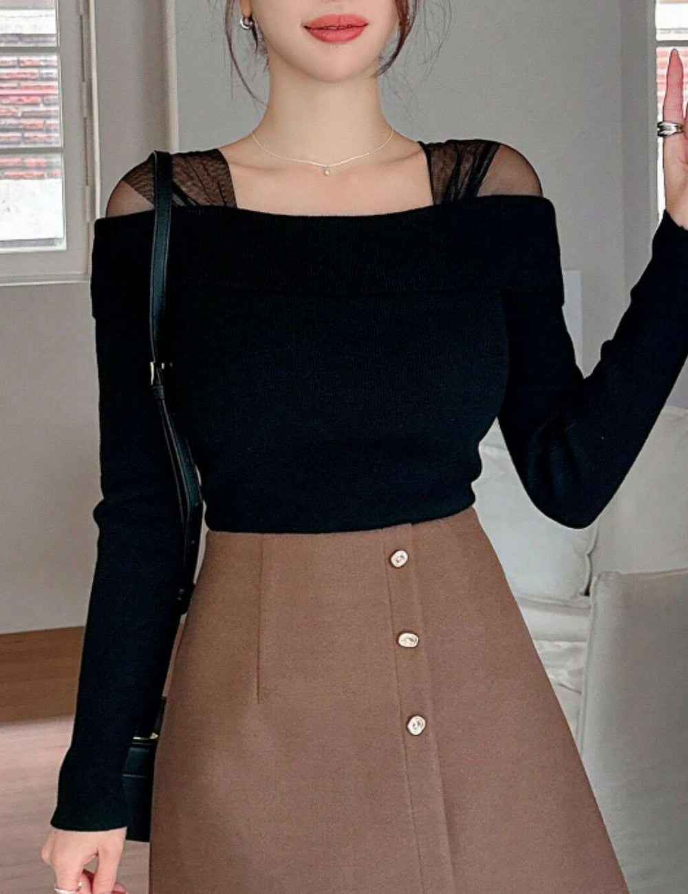 Shein pulóver, fekete