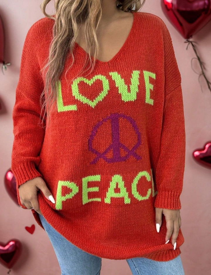 Shein Curve+ pulóver, piros