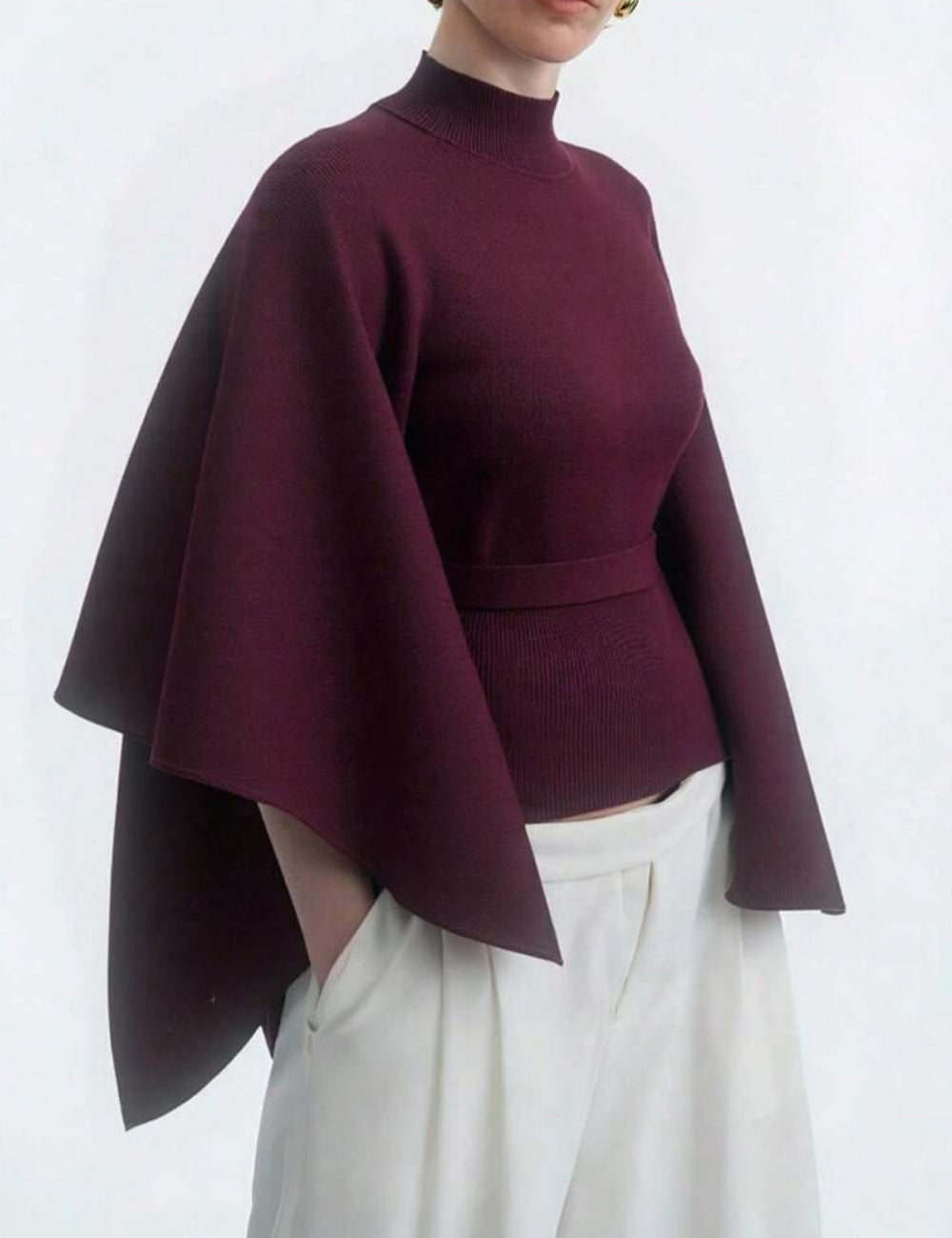 Shein pulóver, bordó