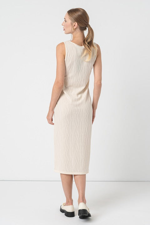 VERO MODA krém midi ruha
