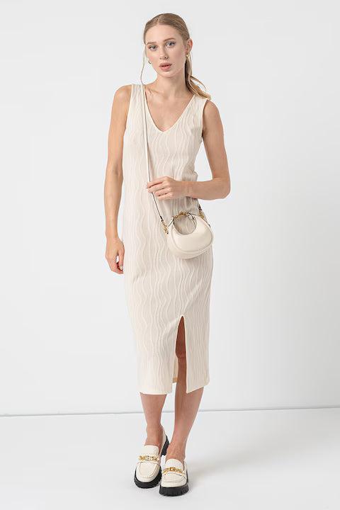 VERO MODA krém midi ruha