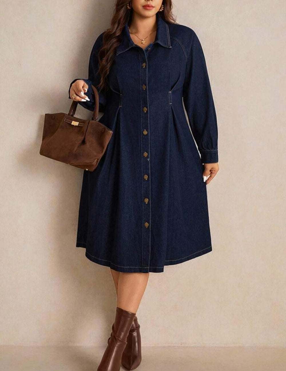 Shein Curve+ farmerruha, kék