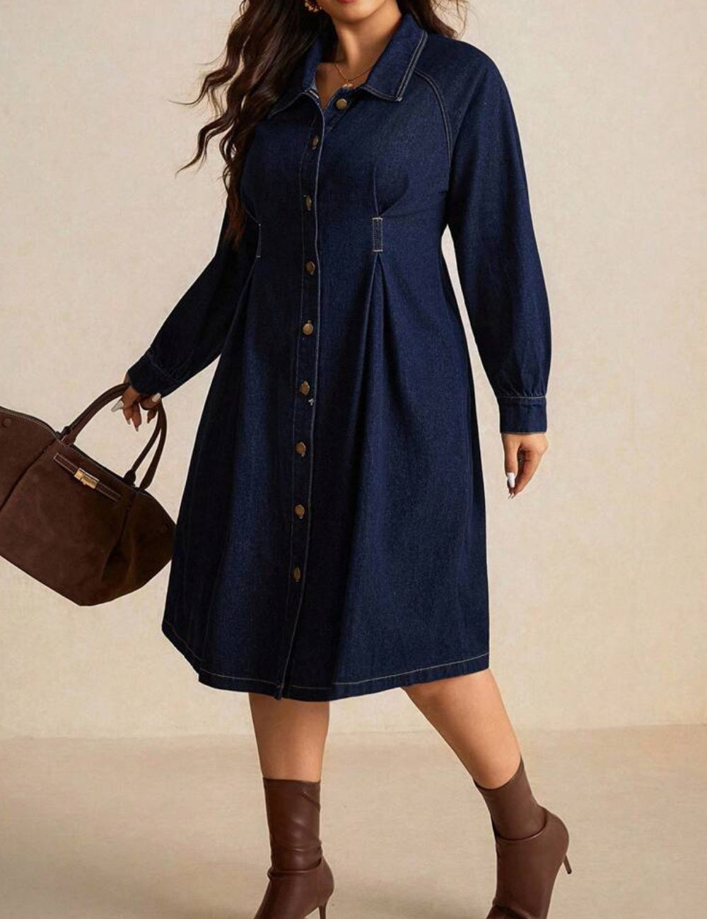 Shein Curve+ farmerruha, kék