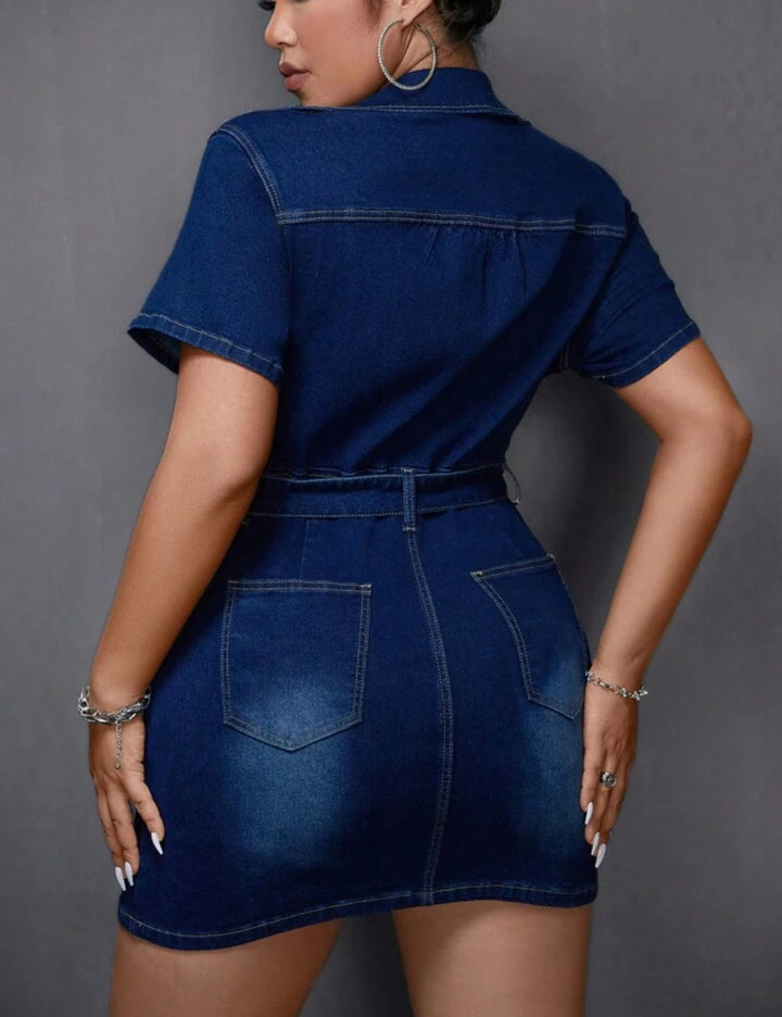 Shein Curve+ farmerruha, kék