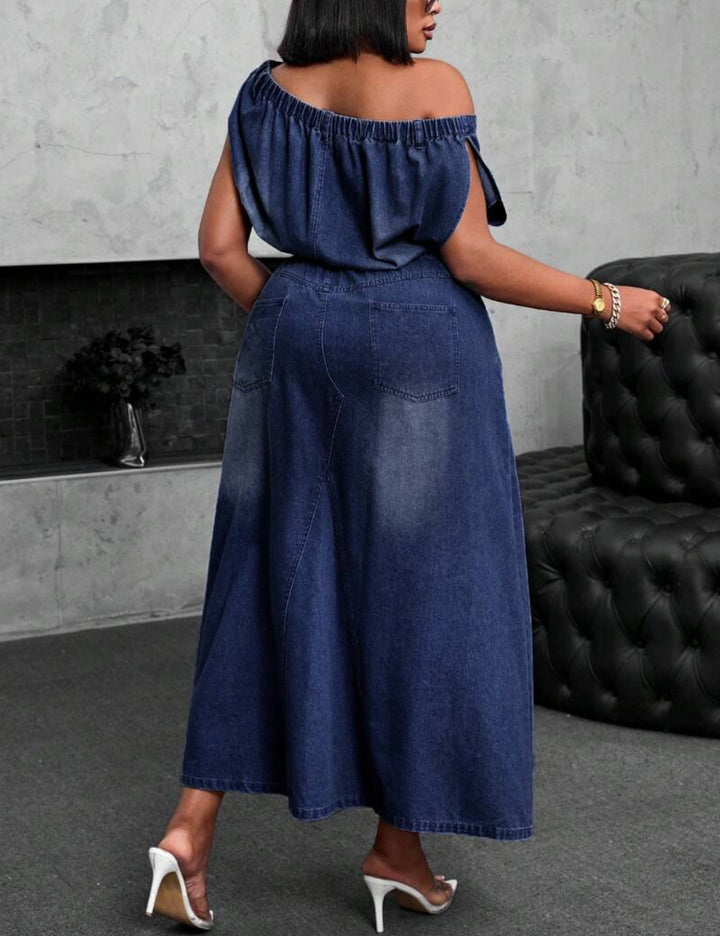 Shein Curve+ farmerruha, kék