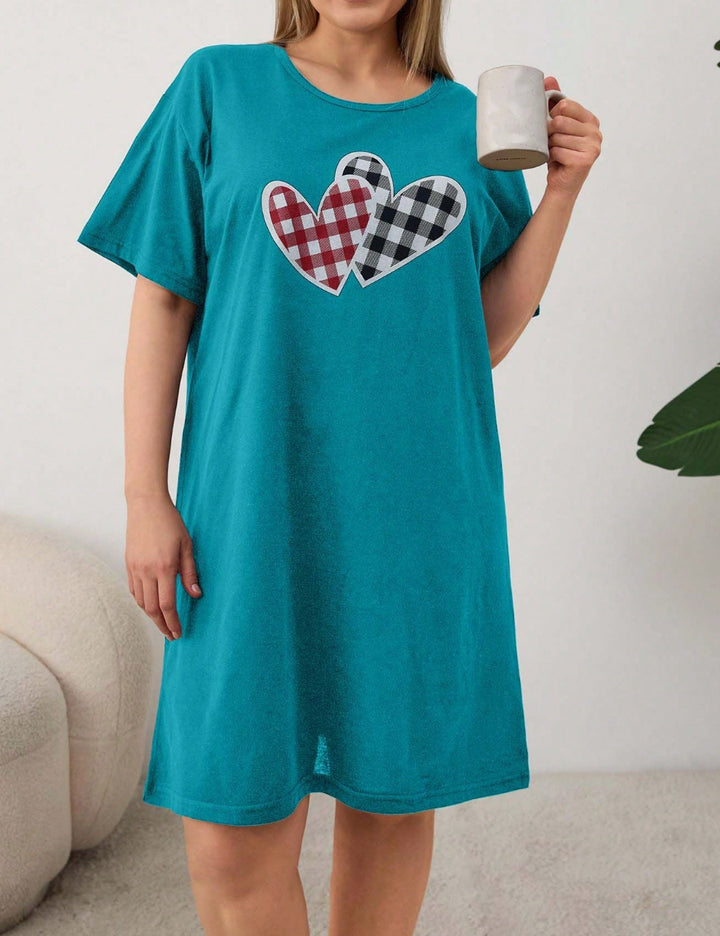 Shein Curve+ éjszakai ruha, türkiz