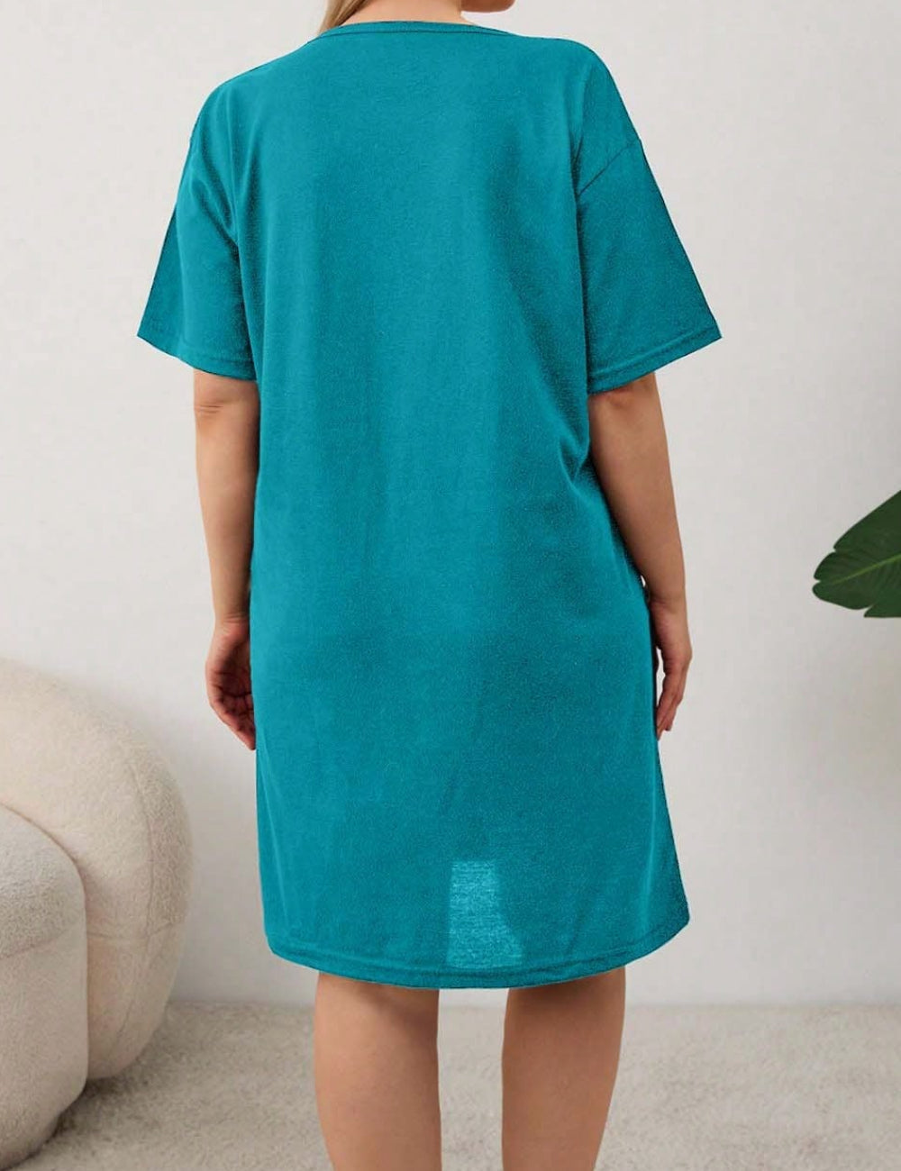 Shein Curve+ éjszakai ruha, türkiz